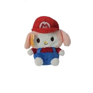 Sanrio My Melody Plush w/ Mario Bros Cap 8” Plush Stuffed Animal New Read  Below